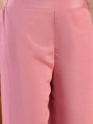 Embroidered v-neck kurta & palazzos kurta set 3