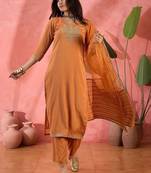 Zari sequence embroidered kurta trouser with dupatta