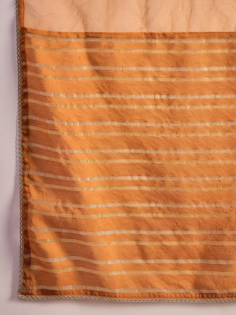 Zari sequence embroidered kurta trouser with dupatta