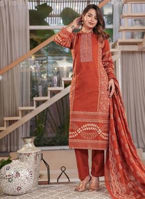 Cotton printed straight kurti-pant-dupatta set 3