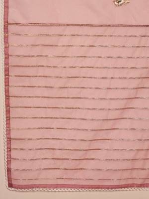 Women floral embroidered pleated sequinned kurta with trousers & with dupatta 4