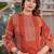 Cotton printed straight kurti-pant-dupatta set