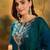 Sequence thread embroidered kurta & trousers with dupatta