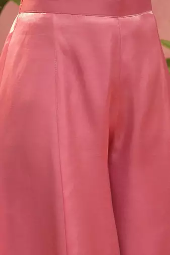 Sequinned embroidered square neck kurta & palazzos with dupatta