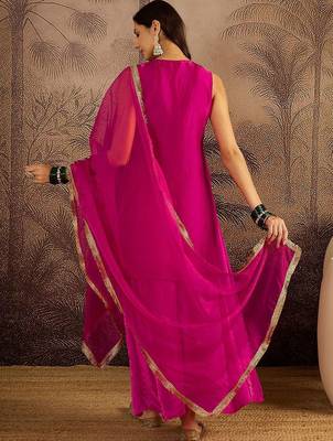 Embroidered sequence kurta & palazzos with dupatta set 5