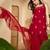 Women silk blend embroidered kurta sets with dupatta