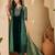 Embroidered round neck straight kurta & trousers with dupatta