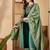 Embroidered round neck straight kurta & trousers with dupatta