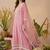 Embroidered round neck kurta & trousers with dupatta