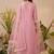 Embroidered round neck kurta & trousers with dupatta