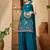 Embroidered round neck straight kurta & palazzos with dupatta