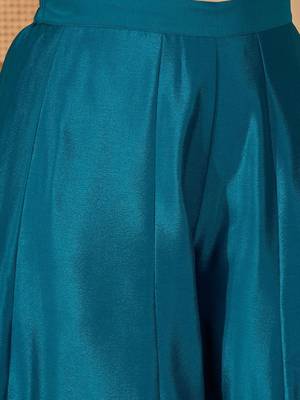 Embroidered round neck straight kurta & palazzos with dupatta 5