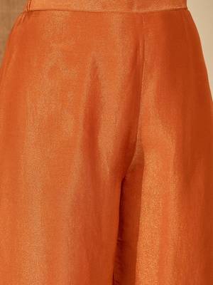 Zari sequence embroidered kurta with palazzo & dupatta 5