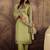 Embroidered round neck kurta & trousers with dupatta