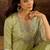Embroidered round neck kurta & trousers with dupatta