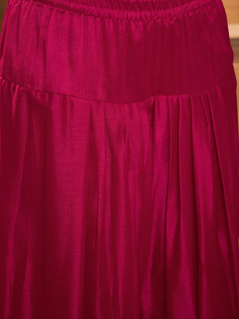 Zari & sequin embroidered a-line kurta & salwar with dupatta