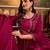 Zari & sequin embroidered a-line kurta & trousers with dupatta