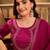 Zari & sequin embroidered a-line kurta & trousers with dupatta