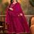 Zari & sequin embroidered a-line kurta & trousers with dupatta