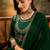 Zari & sequin embroidered a-line kurta & trousers with dupatta