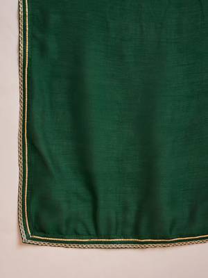 Zari & sequin embroidered a-line kurta & trousers with dupatta 5