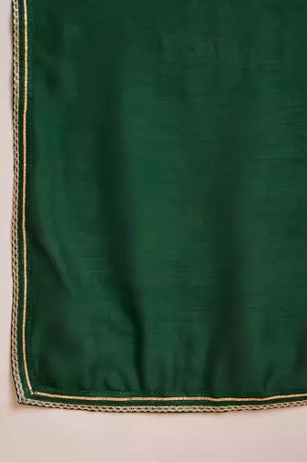 Zari & sequin embroidered a-line kurta & trousers with dupatta