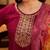Zari & sequin embroidered a-line kurta & trousers with dupatta