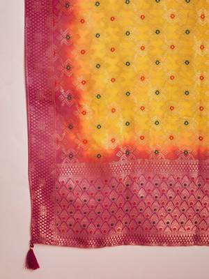 Zari & sequin embroidered a-line kurta & trousers with dupatta 5