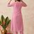 Embroidered round neck kurta & trousers