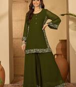 Foil printed straight kurta with palazzos