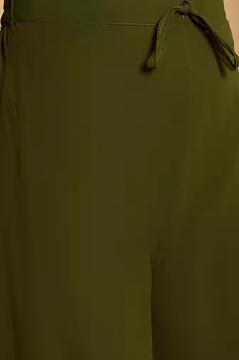 Foil printed straight kurta with palazzos