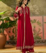 Embroidered a-line kurta with palazzo