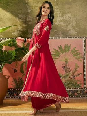 Embroidered a-line kurta with palazzo 4