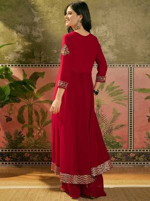 Embroidered a-line kurta with palazzo 5