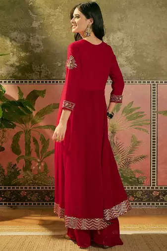 Embroidered a-line kurta with palazzo