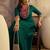 Women floral embroidered sequined thread cording maxi gown ethnic dress