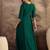 Women floral embroidered sequined thread cording maxi gown ethnic dress