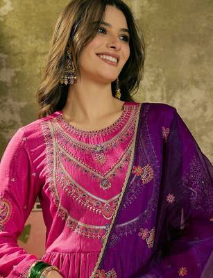 Embroidered fit & flared maxi dresses 3