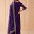Embroidered round neck kurta & trousers with dupatta