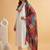 Embroidered notched neck kurta & trousers with dupatta