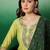 Mustard yellow floral embroidered a-line kurta with trouser & dupatta