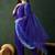 Blue floral embroidered notch neck straight kurta with trouser & dupatta