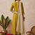 Embroidered round neck a-line kurta & trousers with dupatta