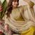 Embroidered round neck a-line kurta & trousers with dupatta