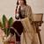 Embroidered velvet round neck kurta & trousers with dupatta