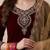 Embroidered velvet round neck kurta & trousers with dupatta