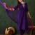Purple floral embroidered zari straight kurta with trouser & dupatta