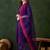 Purple floral embroidered zari straight kurta with trouser & dupatta