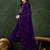 Purple floral embroidered regular sequinned georgette kurta & trouser with dupatta