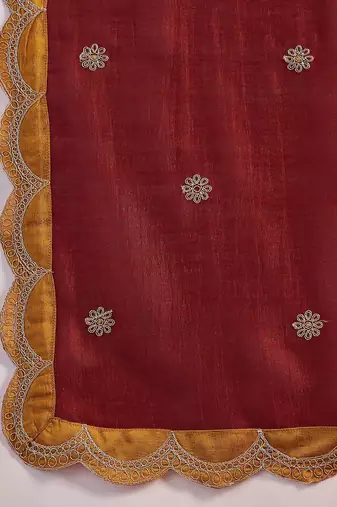Vichitra zari sequence embroidered kurta with trousers & dupatta